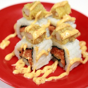 Order SPICY TUNA ROLL WITH SHRIMP TEMPURA food online from Sushi Koo store, Los Angeles on bringmethat.com