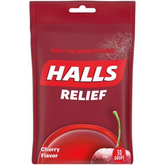 Order Halls Relief Cherry Flavor Cough Drops (30 ct) food online from Rite Aid store, Warren on bringmethat.com