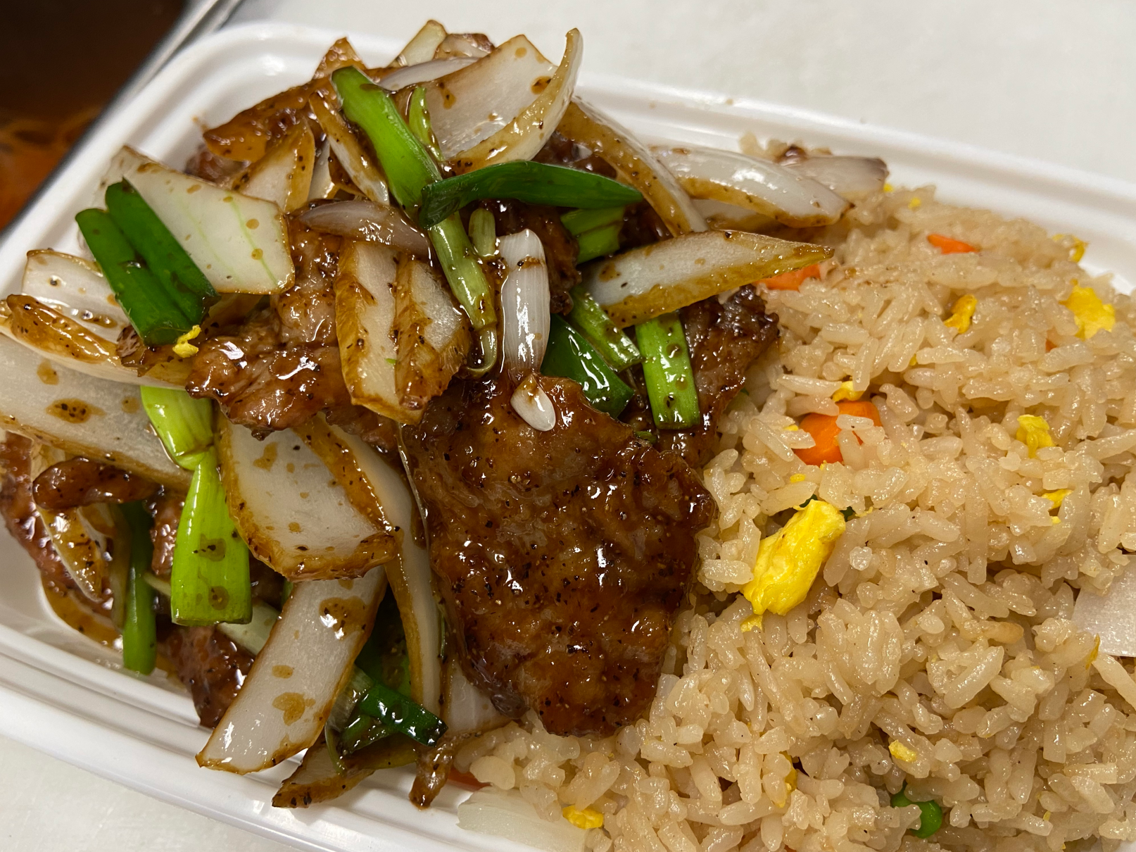 Order C34. Mongolian Beef Combination Platter food online from Hunan wok store, Philadelphia on bringmethat.com