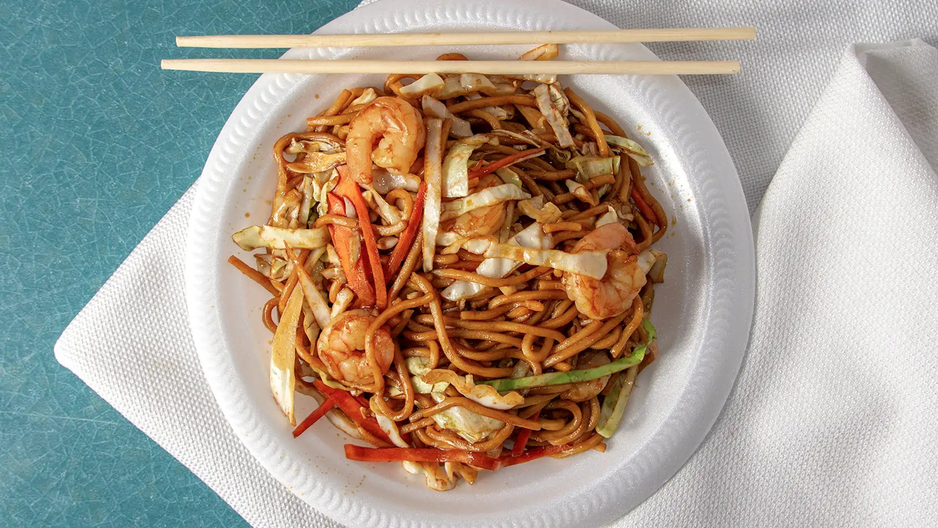Order 13. Fresh Shrimp Lo Mein food online from China Dragon store, Tallmadge on bringmethat.com