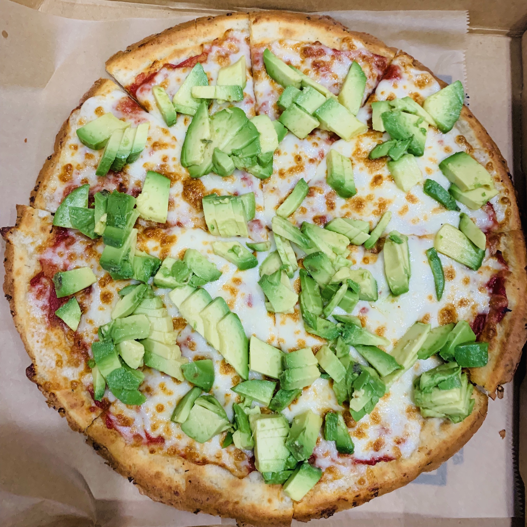 Order Avocado Pizza (GF) food online from Apple A Day Cafe store, Miami Beach on bringmethat.com