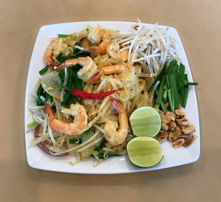 Order Shrimp Pad Thai food online from V-Nam Pho store, Surprise on bringmethat.com