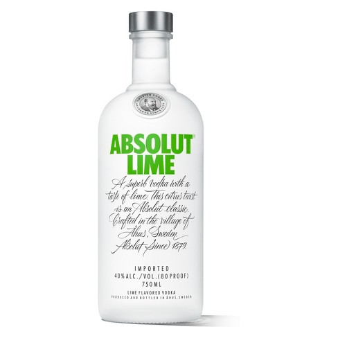 Order Absolut Lime Vodka 750 ml. food online from Mirage Wine & Liquor store, Palm Springs on bringmethat.com