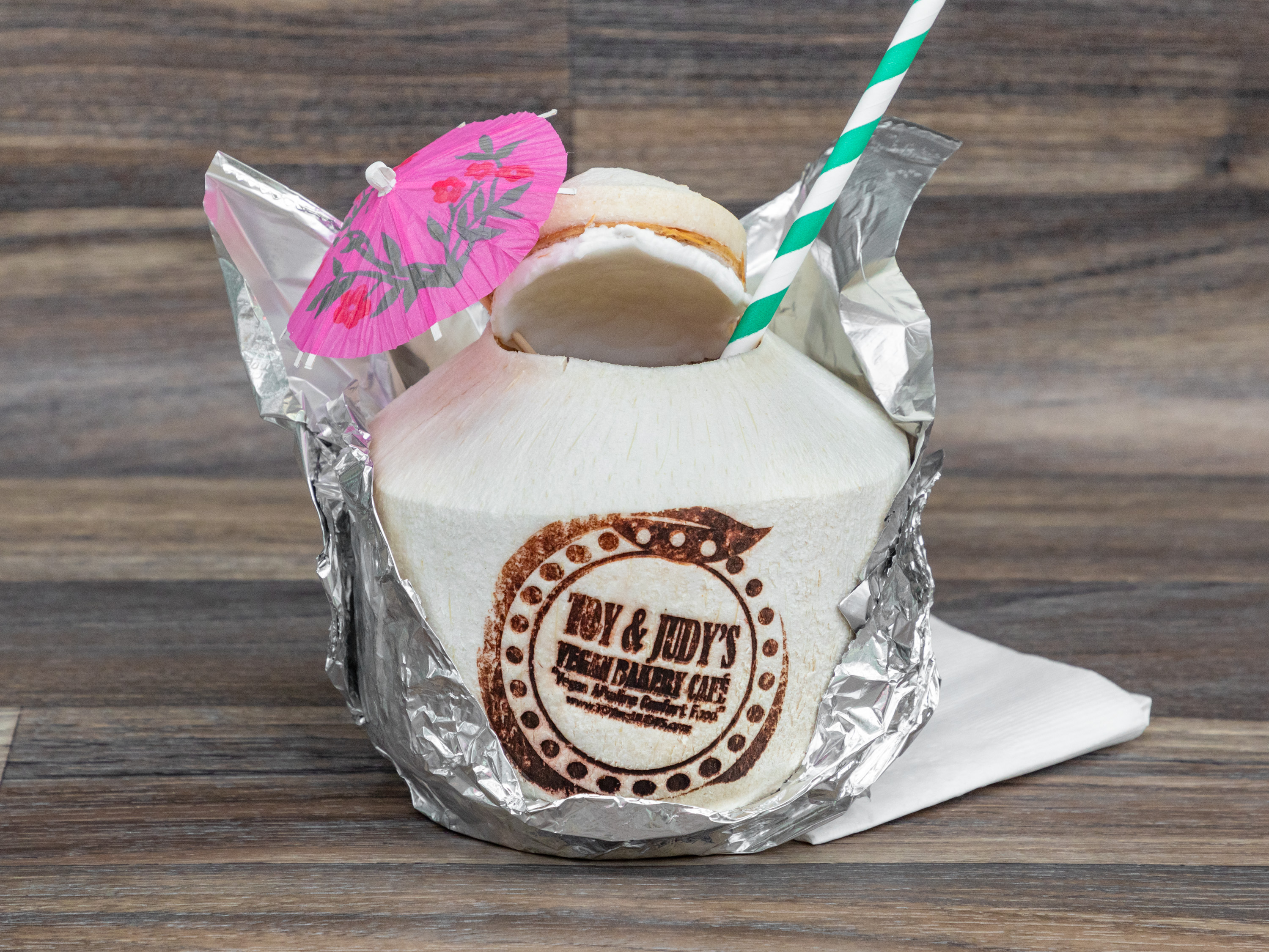 Order Fresh Coconut ( Alkaline Water in the Shell) food online from Toy & Judy store, Los Angeles on bringmethat.com