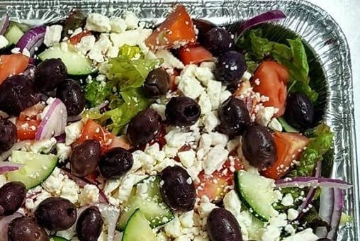 Order Greek Salad - Salad food online from Abo's Pizza store, Boulder on bringmethat.com