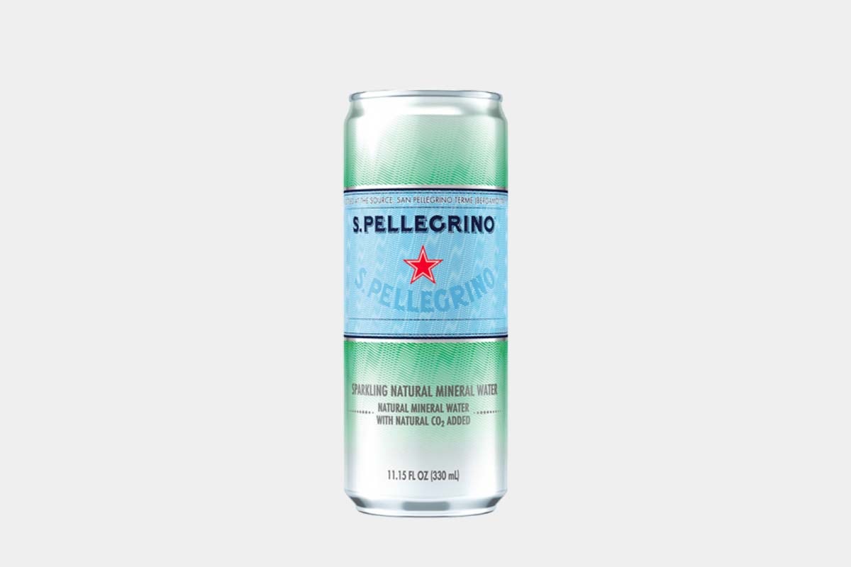 Order San Pellegrino Sparkling Water 330ml Can food online from Coffee shop store, New York on bringmethat.com