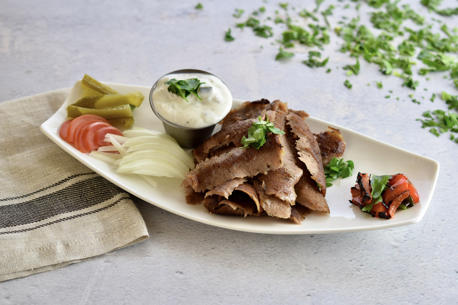 Order Gyro Meat food online from Andalous Mediterranean Buffet store, Richardson on bringmethat.com