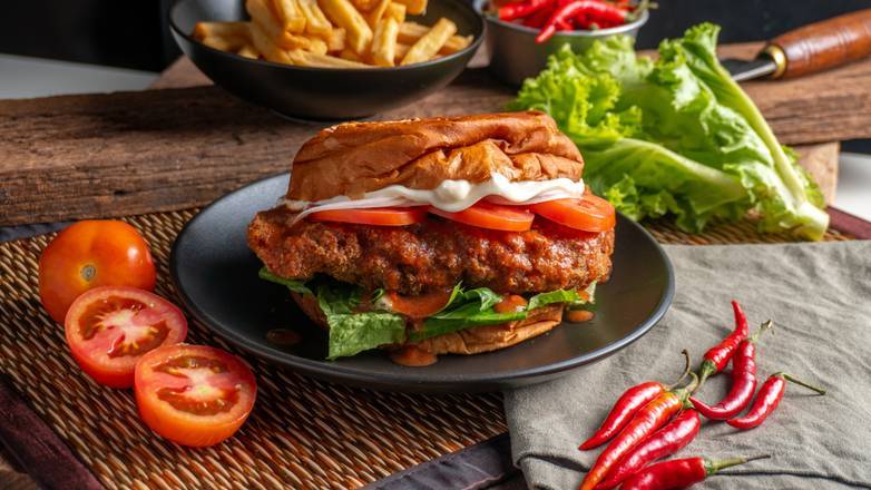 Order Buffalo Chicken Tender Sandwich food online from OMG Burger store, Houston on bringmethat.com