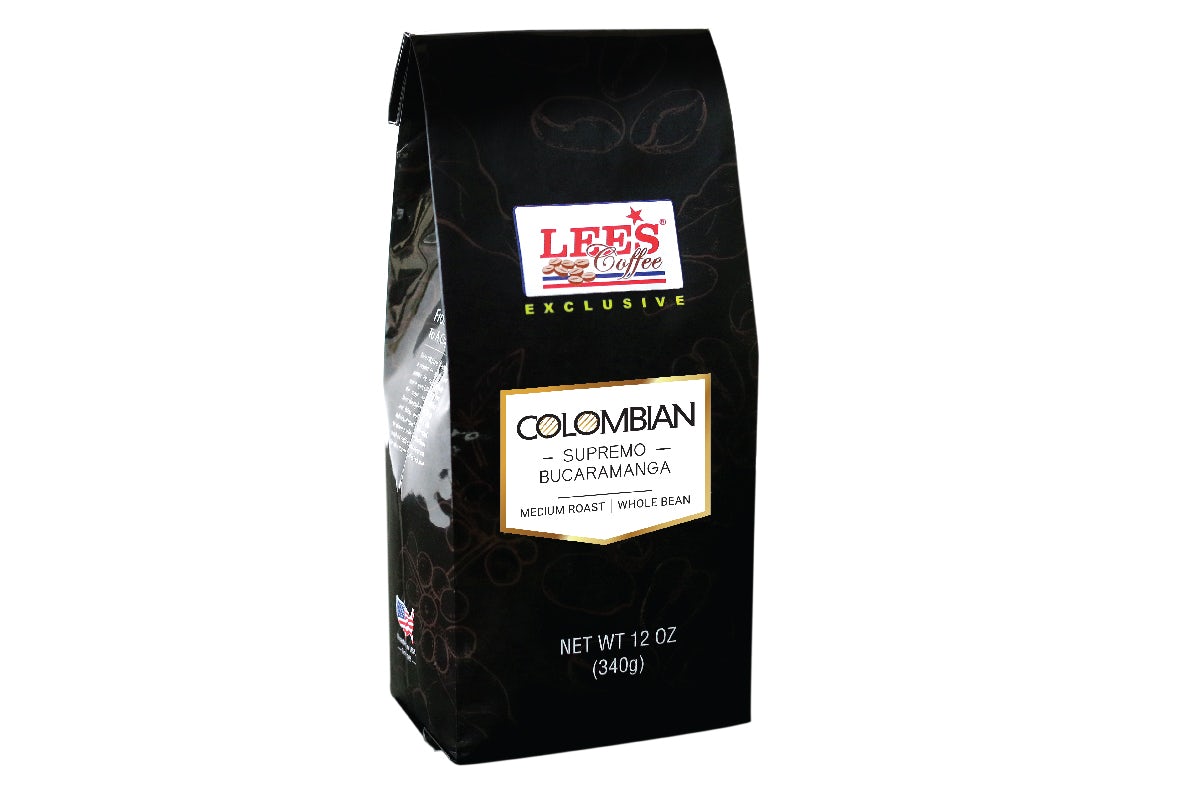 Order Colombian Supremo Whole Bean Coffee 12oz food online from Lee Sandwiches store, Peoria on bringmethat.com