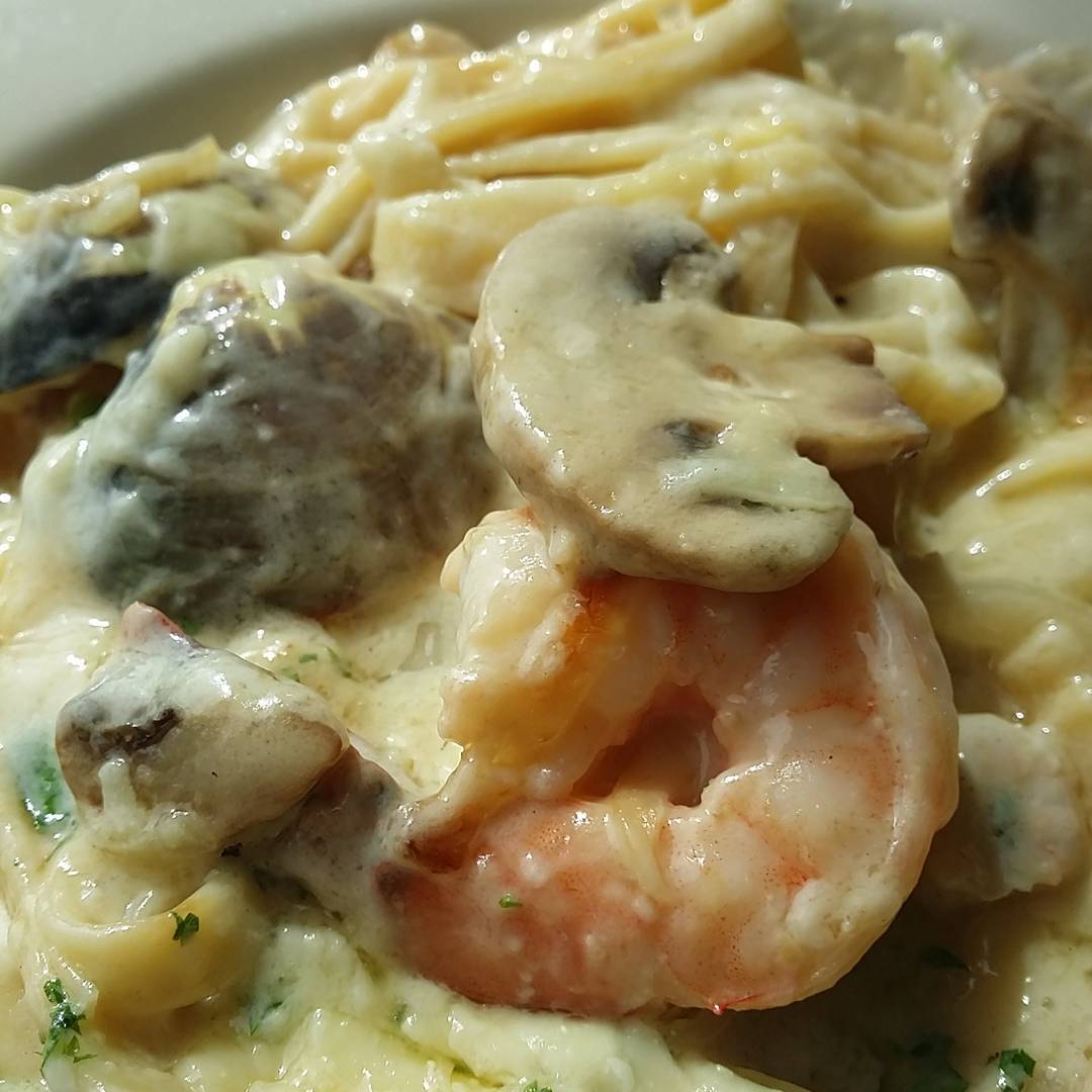Order Seafood Fettuccine food online from Falls Terrace Restaurant store, Tumwater on bringmethat.com