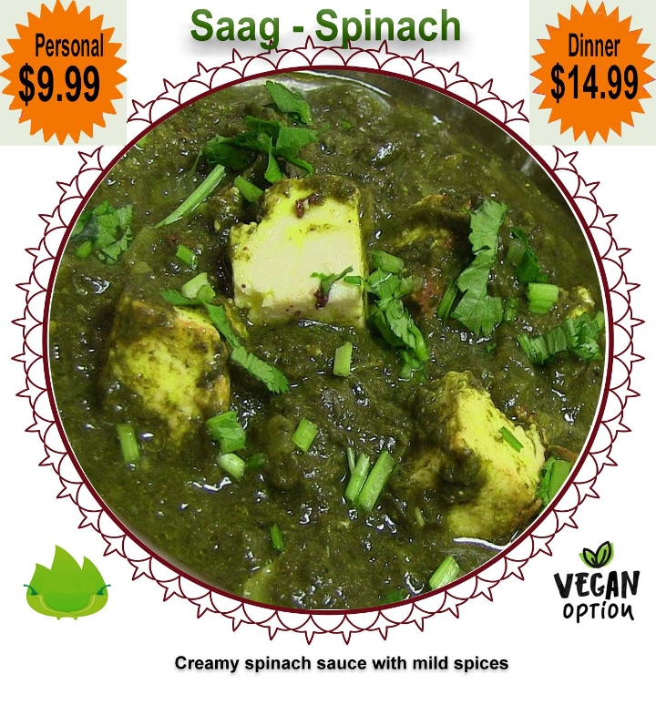 Order L-Saag Chole - Vegan food online from Dakshin Indian Bistro - N Hamilton Rd store, Columbus on bringmethat.com