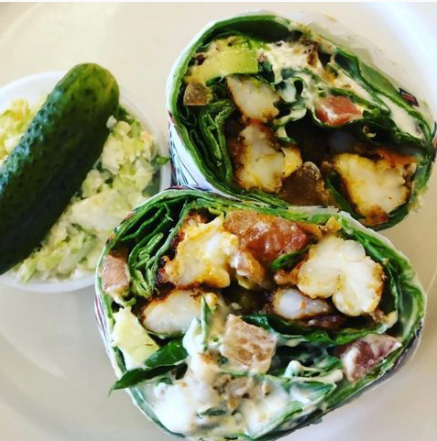 Order Spicy Shrimp Spinach Wrap food online from Eveready Diner store, Brewster on bringmethat.com