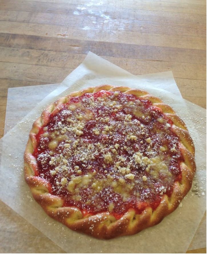 Order Chelle's Cherry Cheesecake Pizza - 10'' food online from Big D Pizza store, Clyde on bringmethat.com