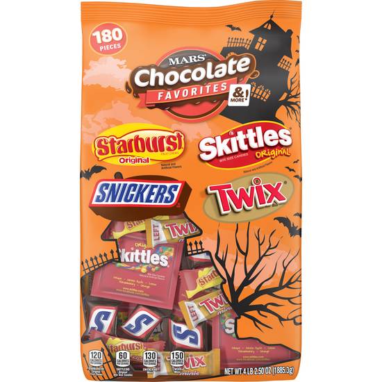Order MARS Chocolate Favorites and More Halloween Candy Variety Mix Bag (STARBURST, SKITTLES, SNICKERS TWIX) - 180 ct food online from Rite Aid store, MIDDLEFIELD on bringmethat.com