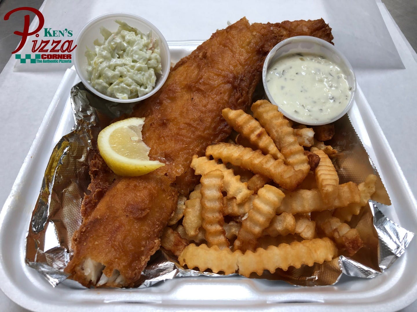 Order Fish Fry - Entree food online from Ken's Pizza store, West Henrietta on bringmethat.com