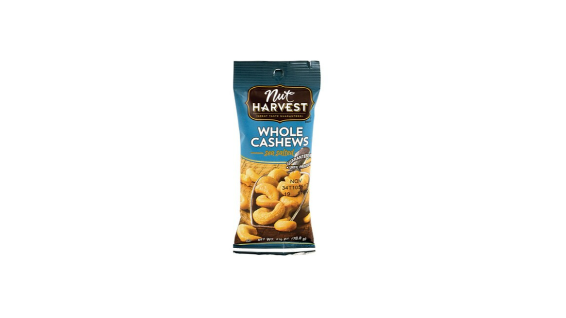 Order Nut Harvest Cashews Prem 2.25 oz food online from Tesoro 2go store, Anchorage on bringmethat.com