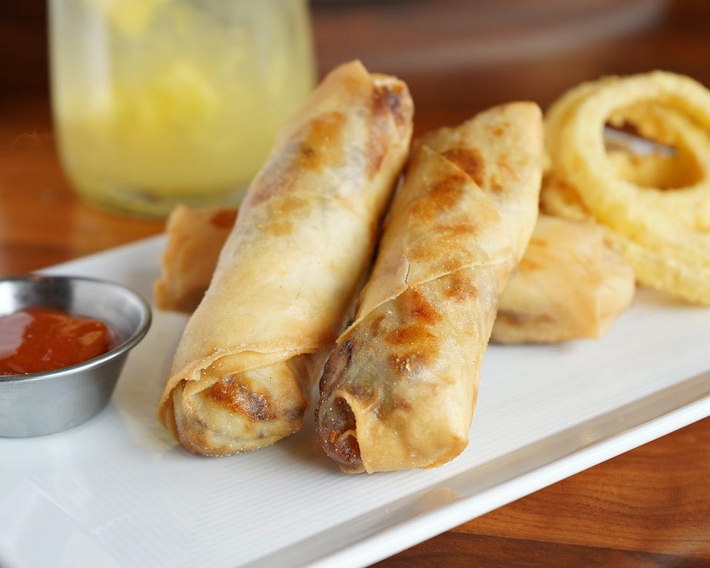 Order Philly Cheesesteak Spring Rolls food online from Burtons Grill store, South Windsor on bringmethat.com