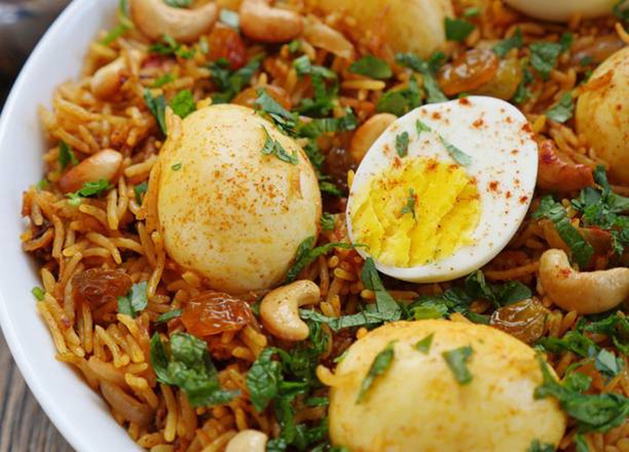 Order Egg Dum Biryani - Large Tray (16-20 Guests) food online from Deccan House store, San Francisco on bringmethat.com