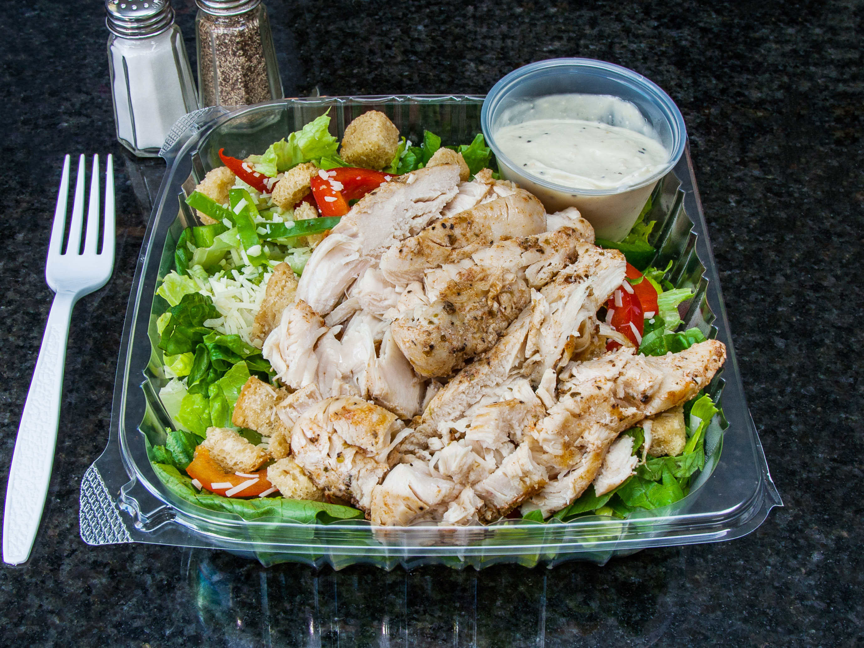 Order Caesar Salad with Grilled Chicken food online from Athens Gyros store, Richton Park on bringmethat.com