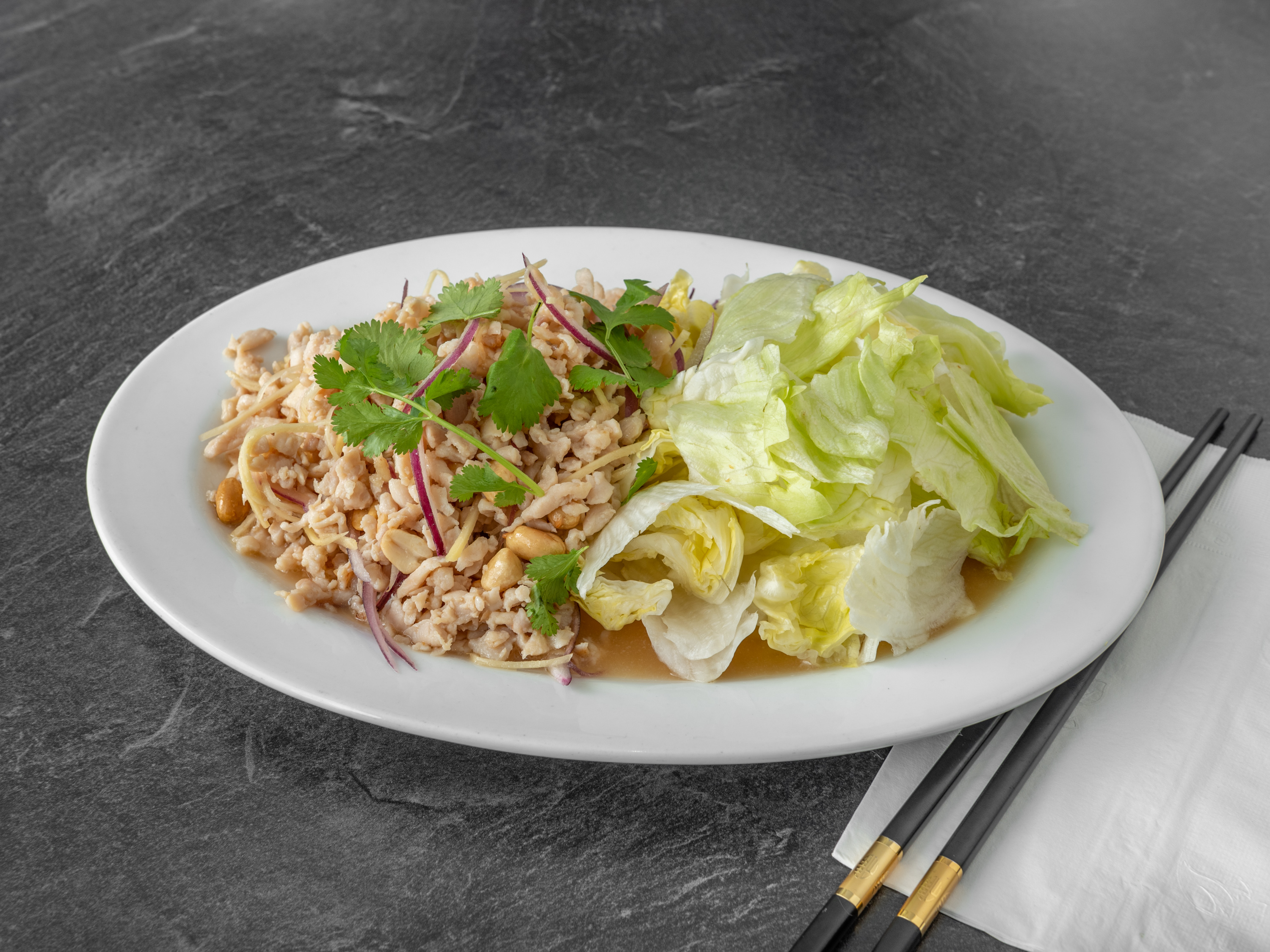 Order 18. Nam Sode (Chicken Salad) food online from Thai Noodles Cafe store, Libertyville on bringmethat.com