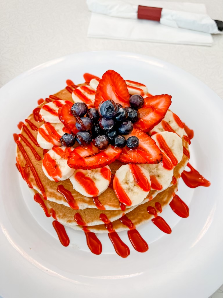 Order Fruity Pancakes food online from The Mystic Diner & Restaurant store, Stonington on bringmethat.com