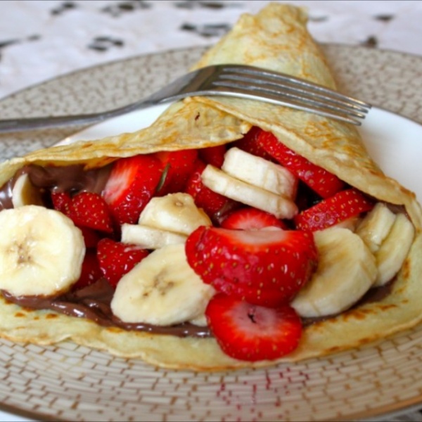 Order Banana Strawberry and Nutella Crepe food online from Stop N Wrap store, San Francisco on bringmethat.com