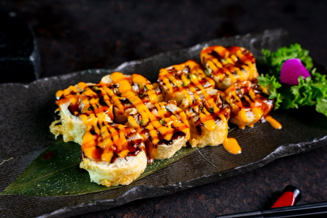 Order Godzilla Roll food online from Kinha Sushi store, Garden City on bringmethat.com