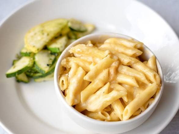Order CHEESY PENNE PASTA WITH GRILLED CHICKEN food online from Black Walnut Cafe store, Conroe on bringmethat.com