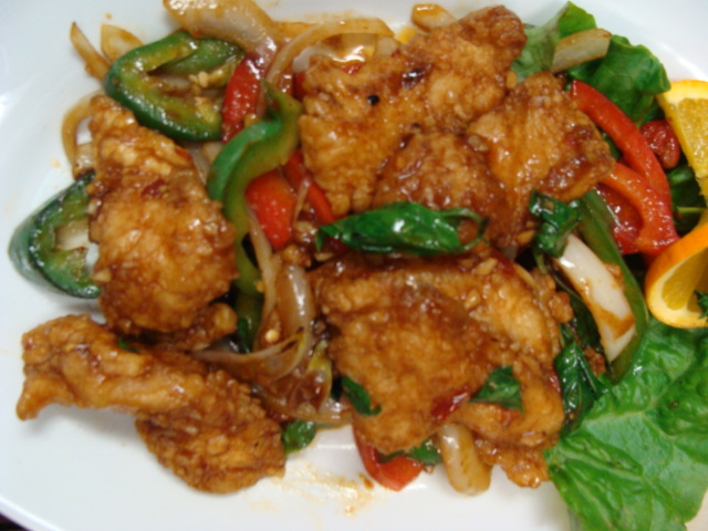 Order 55. Pla Pad Gra-Praw food online from Thai Spice store, Pinole on bringmethat.com