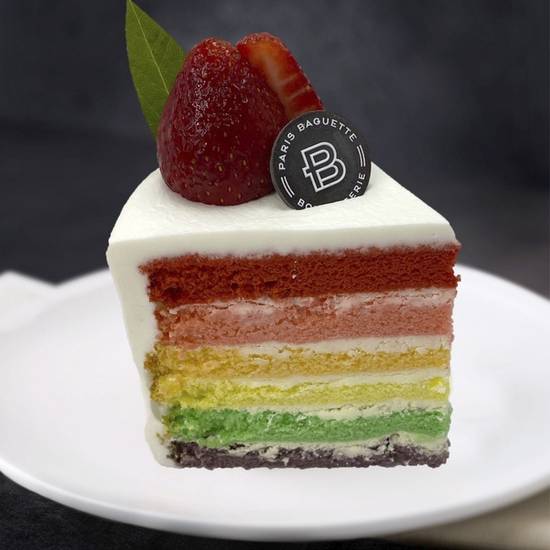 Order Rainbow Cake Piece food online from Paris Baguette store, Mountain View on bringmethat.com