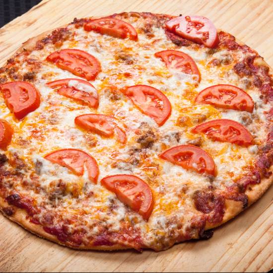 Order 10" Small Bacon Cheeseburger Pizza food online from Amore Taste Of Chicago store, Henderson on bringmethat.com