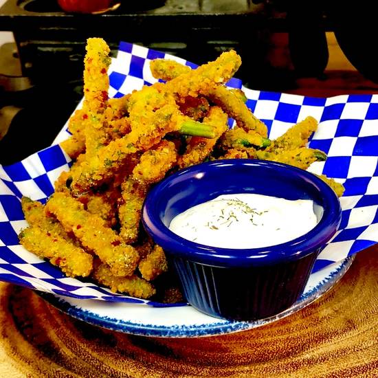 Order Spicy Fried Green Beans V* food online from Mama Bird Southern Kitchen store, Las Vegas on bringmethat.com