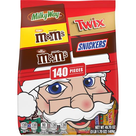 Order M&M'S, SNICKERS, TWIX & MILK WAY Christmas Stocking Stuffer Milk Chocolate Candy Bars, 140 Piece Bag food online from CVS store, SCOTCH PLAINS on bringmethat.com
