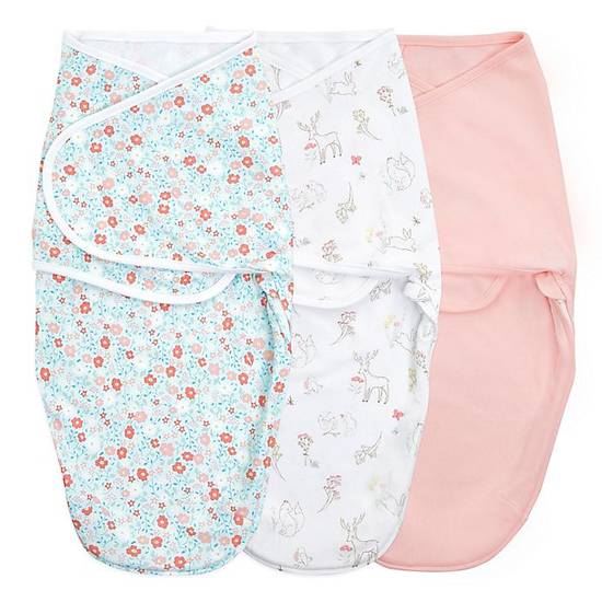 Order aden + anais™ essentials Size 0-3M 3-Pack Fairy Tale Flowers Wrap Swaddles in Pink food online from Bed Bath & Beyond store, Lancaster on bringmethat.com