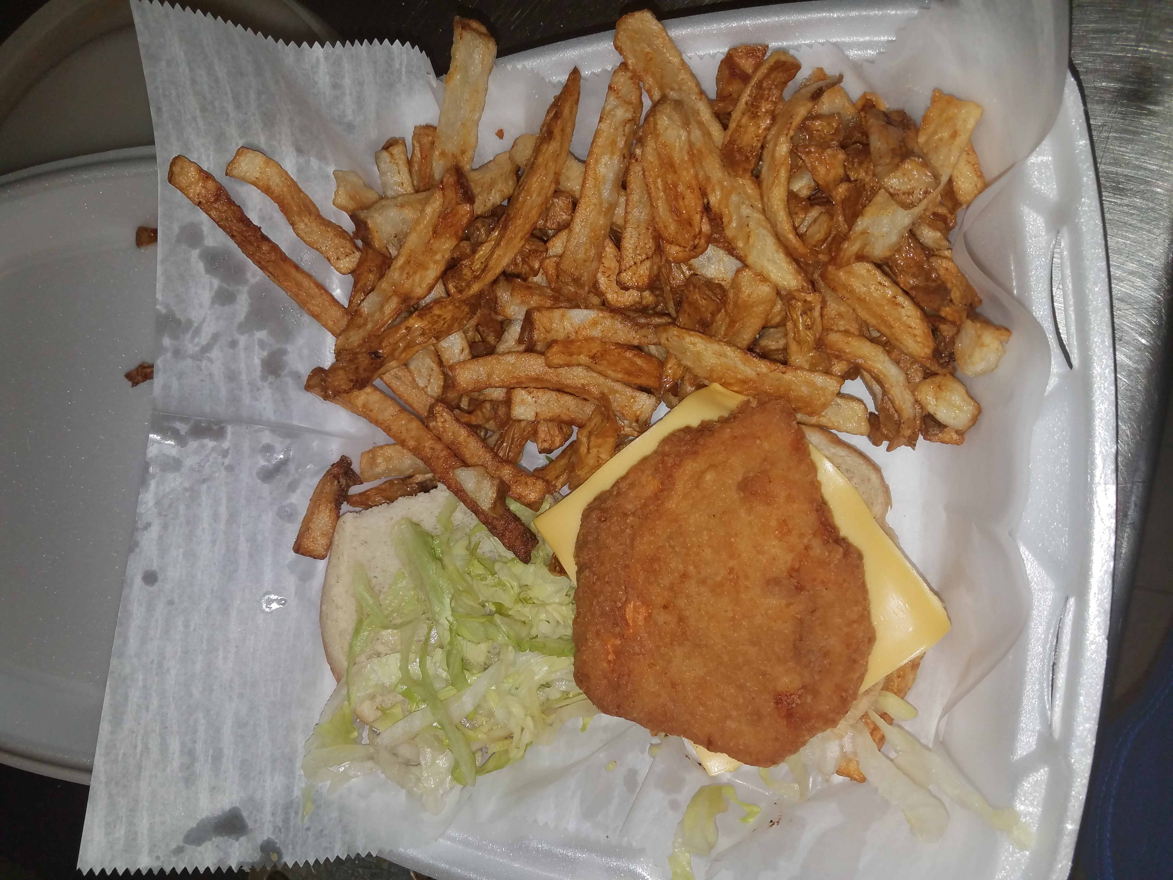 Order Chicken Sandwich and Fries  food online from Hot Box Pizza & Wings store, South Park Township on bringmethat.com