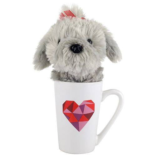 Order Festive Voice Valentine's Plush in Mug, Gray Puppy - 1.0 ea food online from Walgreens store, Penns Grove on bringmethat.com