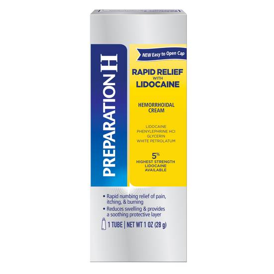 Order Preparation H Rapid Relief Hemorrhoid Symptom Treatment Cream Numbing Relief (1 oz) food online from Rite Aid store, Yucca Valley on bringmethat.com