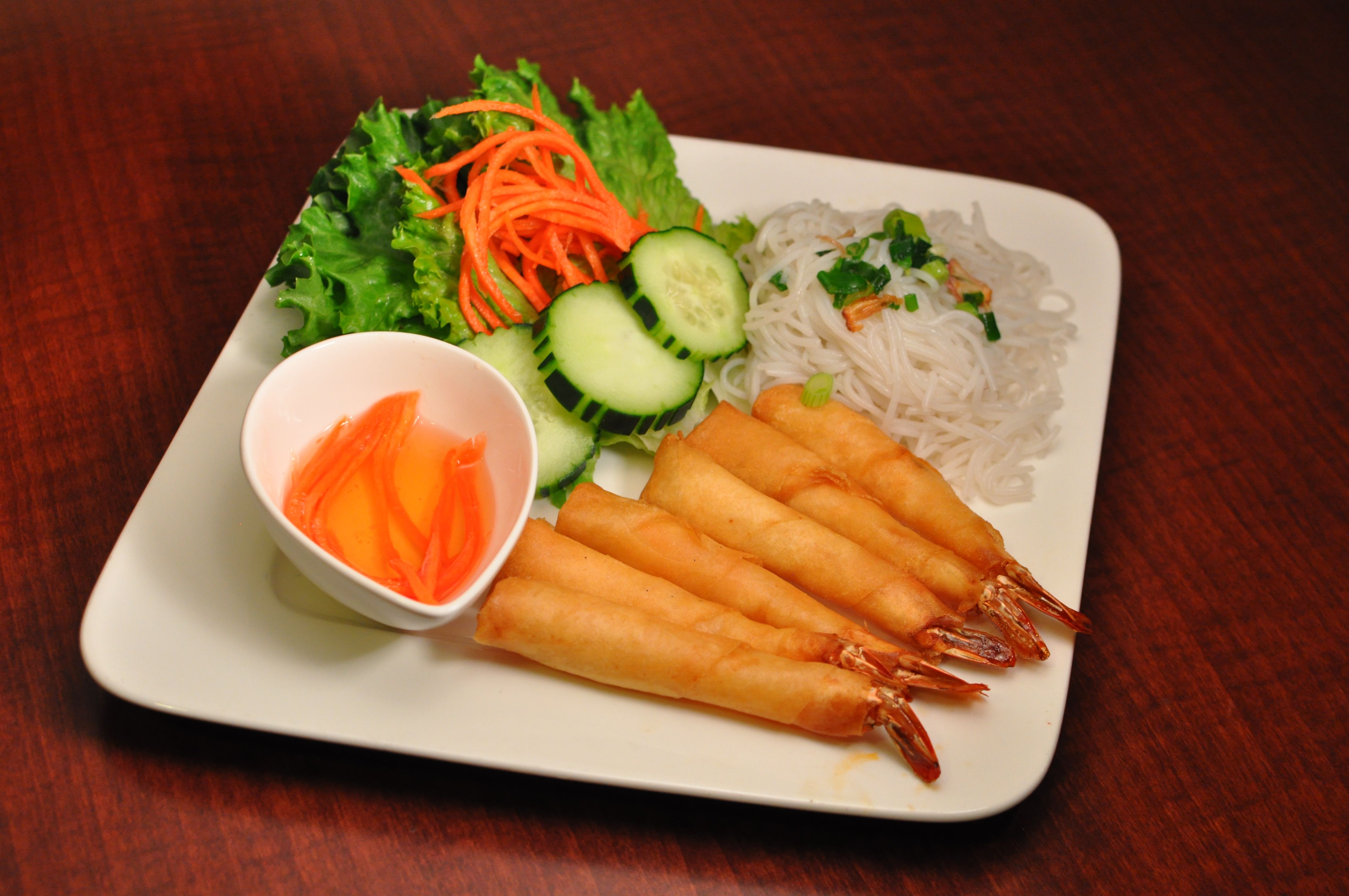 Order S7. Crispy Prawn Imperial Rolls food online from Dang Vietnamese Restaurant store, Bend on bringmethat.com