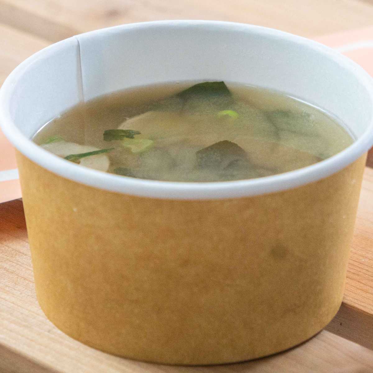 Order Miso Soup food online from Umi Hand Roll Bar store, San Jose on bringmethat.com