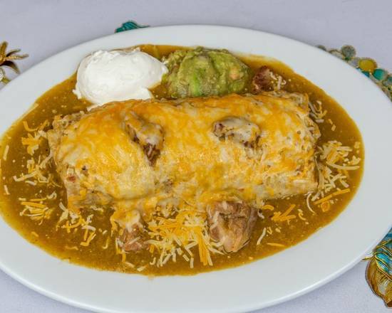 Order Chile Verde Burrito food online from B&C Tacobar And Burgers store, Yucaipa, on bringmethat.com