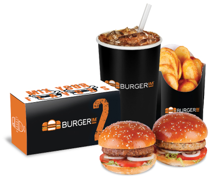 Order Duo Burger Combo food online from Burgerim store, Indio on bringmethat.com