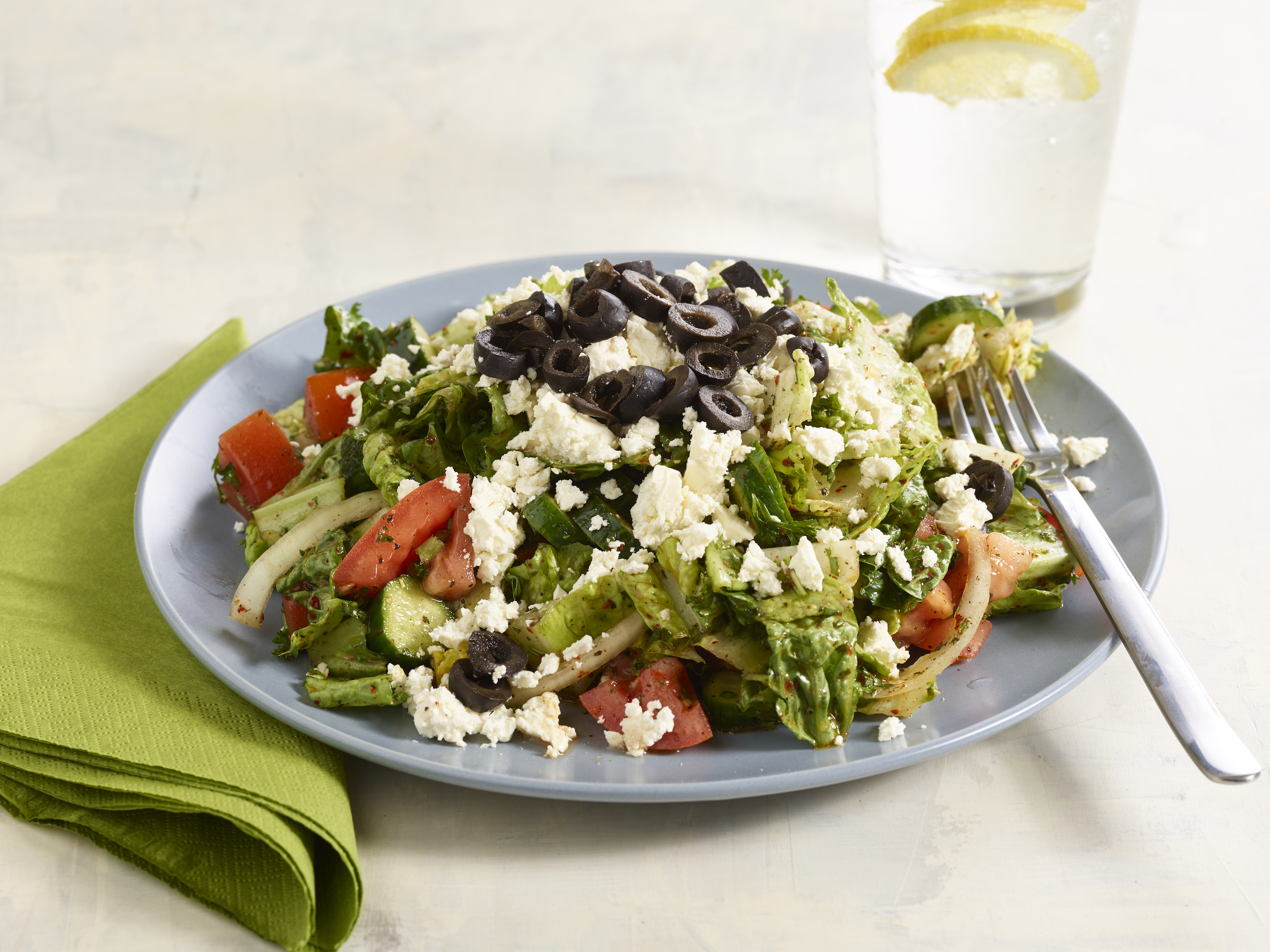 Order Greek Salad food online from Esso Mediterranean Bistro store, Encino on bringmethat.com