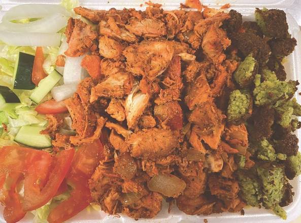 Order Chicken over Rice with Falafel food online from Halal New Crown Fried Chicken & Gyro Place store, Upper Darby on bringmethat.com