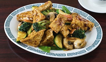 Order J8. Fried Tofu with Mixed Vegetable food online from Wok Shop Cafe store, San Francisco on bringmethat.com