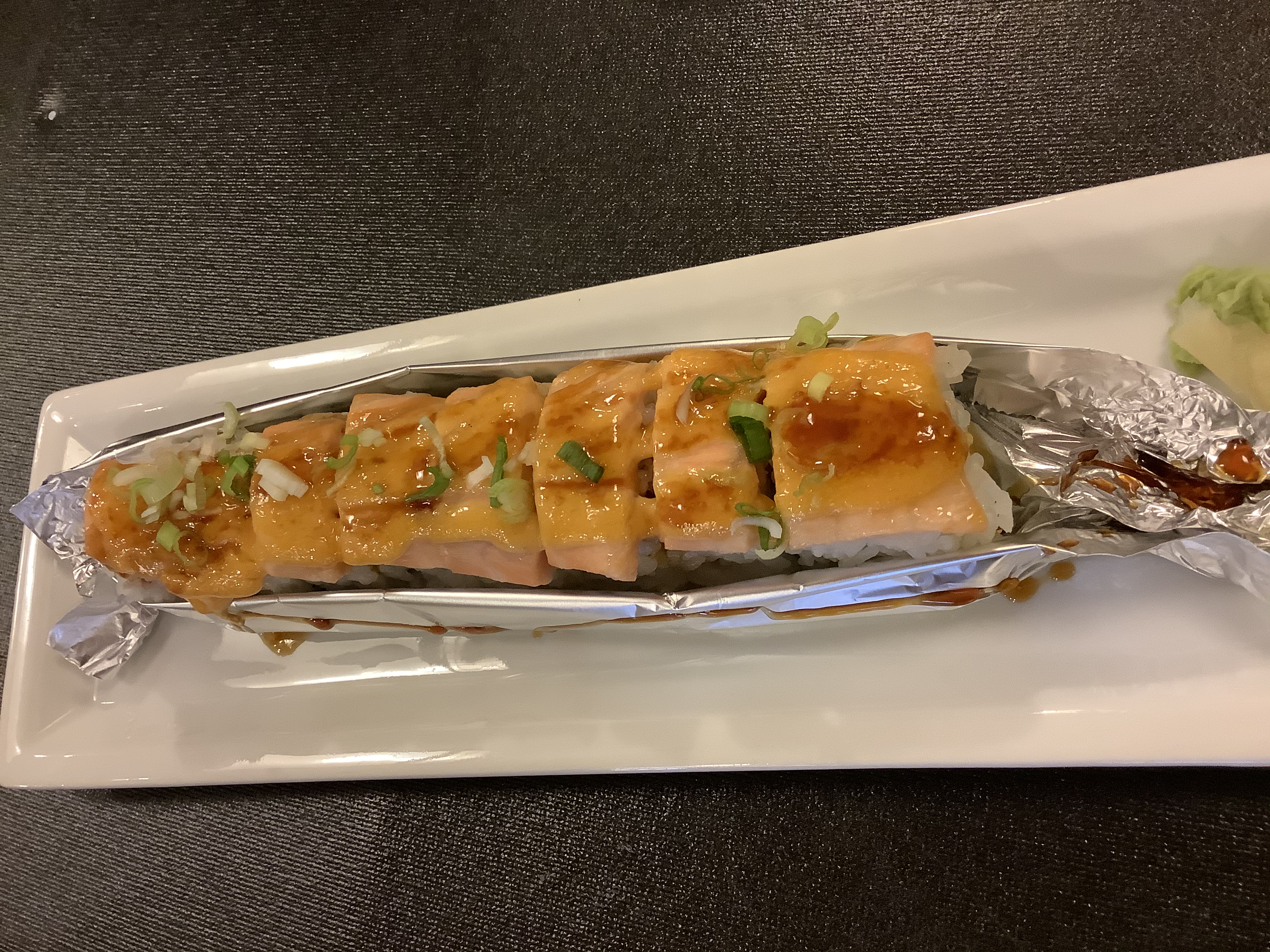 Order Baked Salmon Roll food online from Ichiban Japanese Restaurant store, Anchorage on bringmethat.com