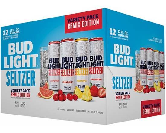Order Bud Light Seltzer Remix Variety, 12pk-12oz can beer (5% ABV) food online from Samco Food Store store, Bakersfield on bringmethat.com