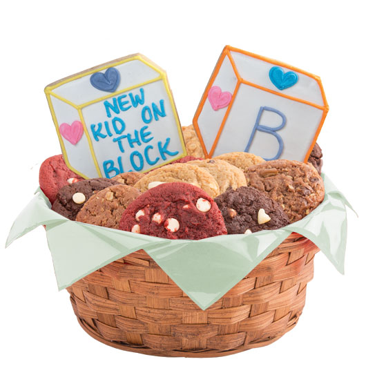 Order W109. Baby Blocks Basket food online from Cookies By Design store, Naperville on bringmethat.com