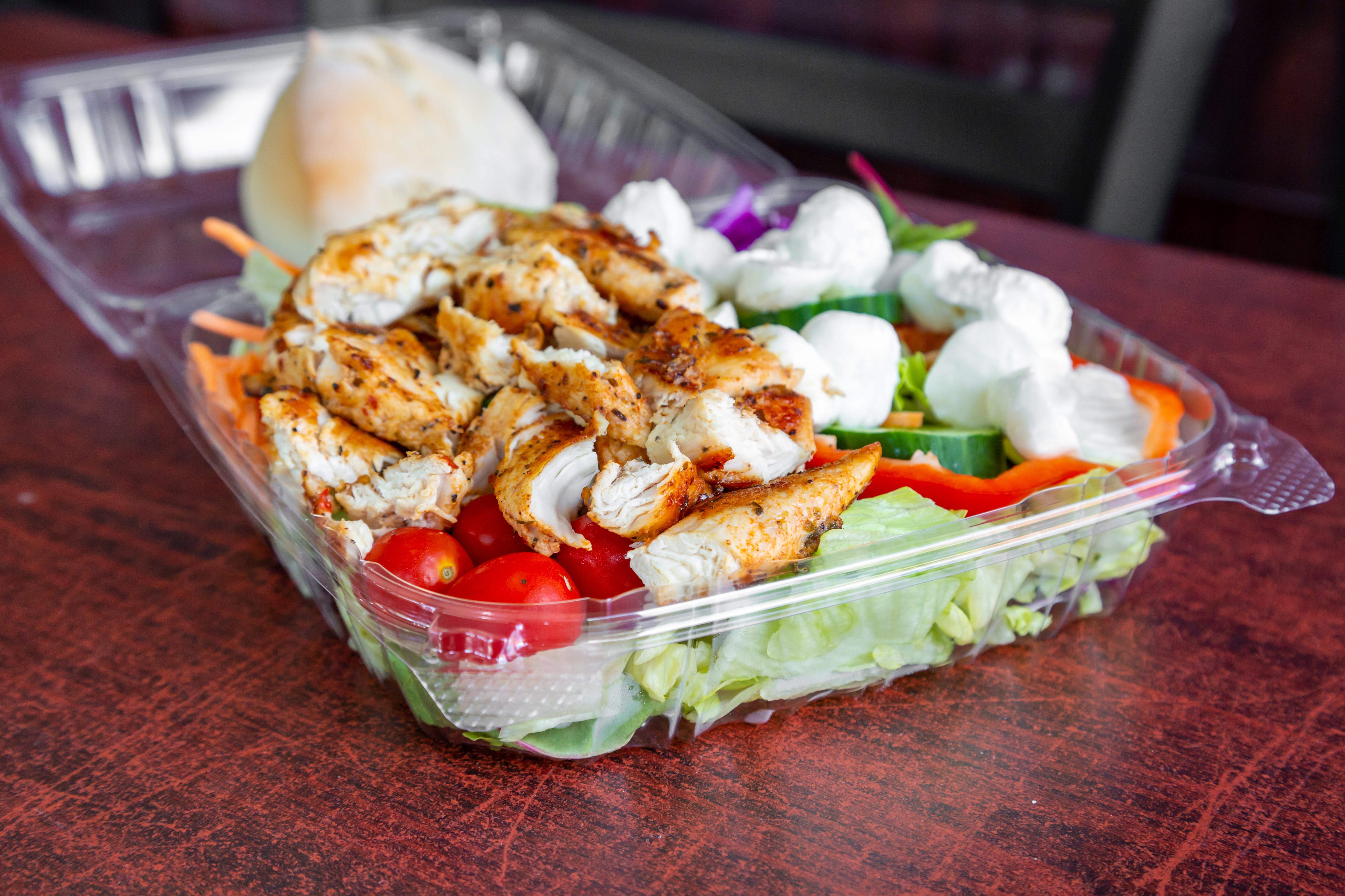 Order Grilled Chicken with Fresh Mozzarella Salad - Salad food online from Little Pizza King store, Brighton on bringmethat.com