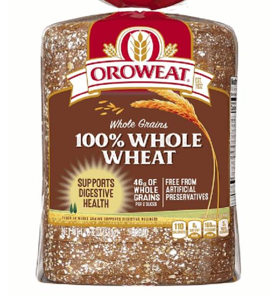 Order Oroweat Whole Grain Wheat Bread food online from IV Deli Mart store, Goleta on bringmethat.com