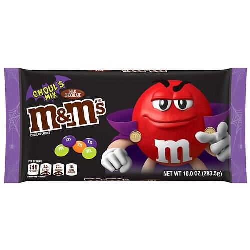 Order M&M's Ghoul's Mix Milk Chocolate Halloween Candy - 10.0 oz food online from Walgreens store, Chubbuck on bringmethat.com